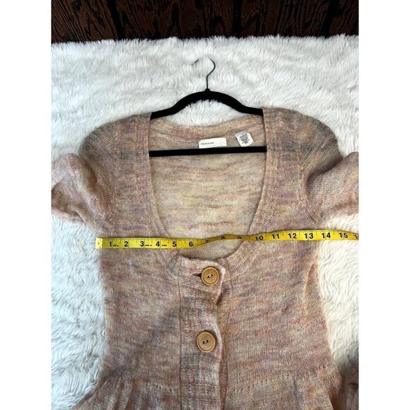 Anthropologie Sleeping on Snow Mohair Wool Cardigan Pink Long Line Size S - Picture 7 of 9